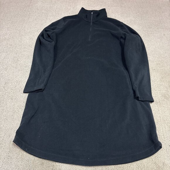 Lands End Jacket Fleece Lightweight Black Long Sleeve 1/4 Zip Women’s Size Large - Picture 1 of 11